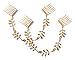 yueton 2pcs Fashion Ladies Athena Olive Branch Tassel Leaf Chain Clips Barrettes Bobby Pin Hair Clips Bride Headwear Edge Clip Clamps Cuff Boho Headbands (Tassel Leaf)