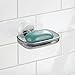 InterDesign Metro Ultra Power Lock Bathroom Shower Suction Soap Dish - Smoke/Silver