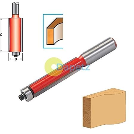 Daptez 1 2 Inch Shank 12 7 X 50mm Flush Trim Cutter Router Bits
