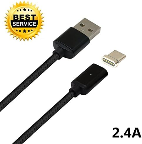 S Legit [4th Gen Strongest Magnetic Cable] USB Type-C to USB 2.0 Cord, Nylon Braided, Sync &amp; Fast Charger for Google Pixel, LG G6 V20 G5, Nintendo Switch, Samsung Galaxy S8 Plus, New Macbook Black