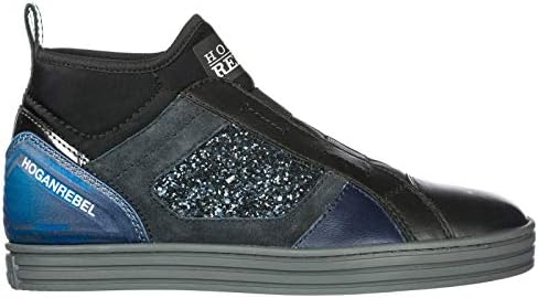 HOGAN REBEL Women R182 Slip on Shoes Nero