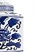 IMAX 89830 Tollmache Large Lidded Jar, Oriental Inspiration, Lidded Jar Mixed With Modern Technique, Floral Motif Pattern In Vibrant Blue And Crisp White, Handcrafted In Ceramic, Decorative Large Lidded Jar, 10