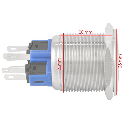 image for JacobsParts Momentary Pushbutton Starter Switch Stainless Steel Silver