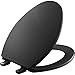 KOHLER K-4774-7 Brevia with Quick-Release Hinges Elongated Toilet Seat, Black Black