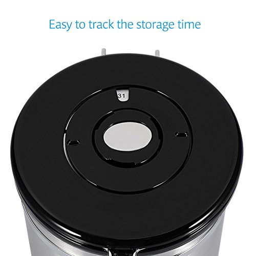 Large Coffee Container,Ground or Whole Beans Fresher for Longe,Stainless Steel Silver Vacuum Sealed Food Storage Container for Suger, Tea,Coffee(22 OZ)