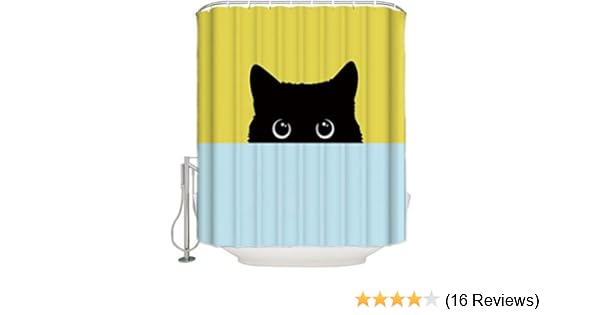 Cartoon Shower Curtain Lovely Cat Peeking Print Bathroom Decor Polyester Fabric Shower Curtains With Hooks 60 X 72 Inch Shower Curtains Hooks Liners Amazon Com Au