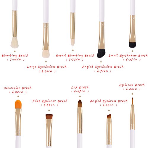 image for Docolor 10 Pcs Makeup Brush Set Professional Eye Makeup Brushes For Ey