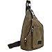 SAYGOER Canvas Sling Bag Chest Bag Pack Small Travel Unbalance Crossbody Bag Men Women with Adjustable Strap for Outdoor Sports