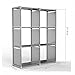 3-tier Storage Cube Closet Organizer Shelf, DIY 6-cube Bookcase Cabinet without Doors for Bedroom, Living Room and Office (Gray, 6-cube)