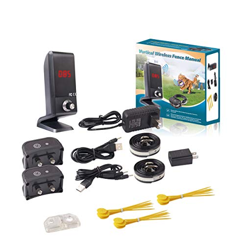 JUSTPET Vertical Wireless Dog Fence Pet Containment System, Vibrate/Electric Shock/Beep Dog