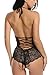 Avidlove Women Sexy Lingerie Teddy One Piece Lace Halter Babydoll Bodysuit Black XXL