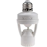 Motion Sensor Light Socket, PIR Motion E26 Screw Bulb Adapter, Adjustable Auto On/Off Night Light Control, Garage Light, for Basement, Pantry Room, Storage Room, Garage Light