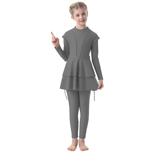 FYMNSI Burkini Swimsuits for Girls Kids Muslim Swimsuit Islamic Hijab Cap Swim Dress Top Pants Modest Full Coverage Swimwear Toddler Long Sleeve Rashguard Beachwear Swimming Bathing Suits Grey 5-6T in Dubai - FYMNSI Burkini Swimsuits for Girls Kids Muslim Swimsuit Islamic Hijab Cap Swim Dress Top Pants Modest Full Coverage Swimwear Toddler Long Sleeve Rashguard Beachwear Swimming Bathing Suits Grey 5-6T in Dubai -