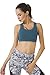 QUEENIEKE Women's Medium Support Strappy Back Energy Sport Bra Cotton Feel Size M Color Teal