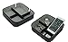 Three Compartment Black Carbon Fiber Catchall Phone Case Coin Tray Valet Tray for Keys, Phone, Jewelry, Valet, Accessories