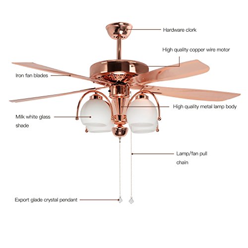Good Choice Akronfire Vintage Ceiling Fan Decoration Living Room Bedroom Indoor Pull Chain Contro