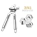 Kebley Stainless Steel Can Opener Manual Food-safe Good Gripswith Built-in Bottle Opener, T01, Silver