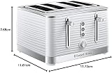 Russell Hobbs Inspire 4 Slice Toaster Extra Wide Slots 1800W White view 10