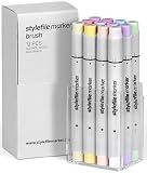 Office Product Stylefile Grafikmarker Brush 12er Pastel Set Box Grafik Marker Pens Stift Book