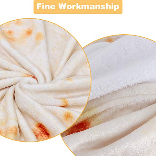 LetsFunny Burrito Tortilla Wrap Blanket, Burrito Wrap Novelty Blanket Tortilla Towel for Adults/Kids, Giant Round Beach Towel/Throw Blanket/Picnic Blanket (Yellow 2, 71.00)