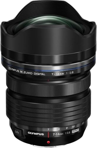 Olympus M.Zuiko Digital ED 7-14mm F2.8 PRO Objektiv, Weitwinkelzoom, geeignet für alle MFT-Kameras (Olympus OM-D & PEN Modelle, Panasonic G-Serie), sc