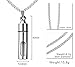 Mealguet Jewlery Stainless Steel Glass Container Tube Urn Keepsake Cremation Ashes Memorial Pendant Necklace, 24