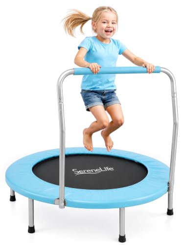 SereneLife Portable & Foldable Trampoline - 36" In-Home Mini Rebounder, Fitness Body Exercise - Updated Version - SLSPT365