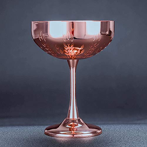 Martini Cocktail Gläser, Edelstahl 304 Blume Geschnitztes Muster Glatter Spiegel Poliert, Dauerhaft Weinbecher… – Bild 5
