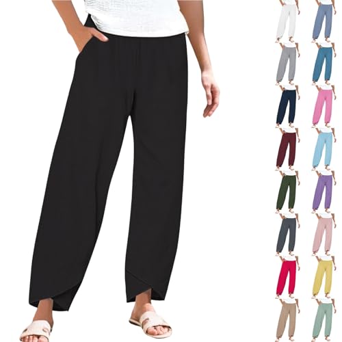 Linen Beach Pants Women Linen Wide Leg Pants for Women