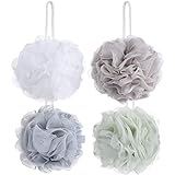 8 Small Mesh Pouf Bath Sponge - Mesh Loofah Body Exfoliating Shower Ball Shower Sponge