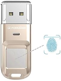 Forrader Fingerprint USB Flash Drive, Metal Design High-speed Recognition Fingerprint Encrypted USB High Tech Pen Drive Security Memory USB Stick (32G Silver)