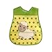 Set of 3 PEVA Waterproof Animal Baby Bibs - Reversible Pocket - Velcro Closure