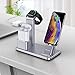 YoFeW Apple Watch Stand Aluminum 4 in 1 Apple Watch Charger Dock Accessories for AirPods Charging Docks Stand for Apple Watch Series 3/2/ 1/ AirPods/iPhone 8/8 Plus/ 7/7 Plus /6s iPad Silver