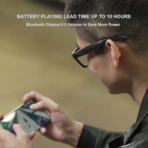Audio Sunglasses,Voice Control and Open Ear Style Listen Music and Calls with Volumn UP and Down, Bluetooth 5.0 Smart Glasses and IP44 Waterproof Feature for Outdoor Sports