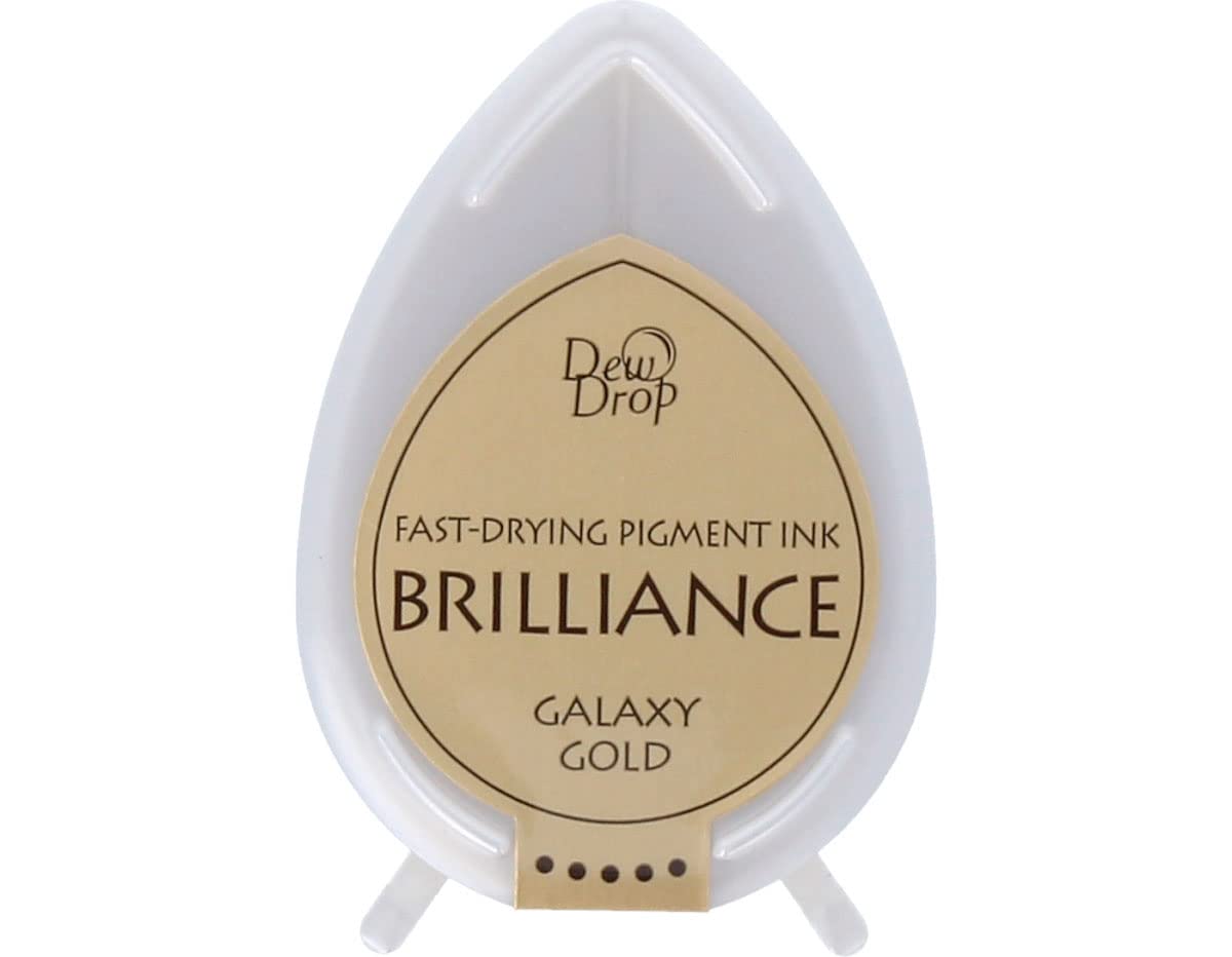 Tsukineko 3.5 x 5 cm Brilliance Pigment Galaxy Stamp Pad, Gold, 1.85 x 1-1/4 x 0.88-inch