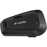 Cardo Systems Spirit HD Motorcycle Bluetooth Communication Headset, 2-Way Bluetooth, Thin 40mm Speakers, Waterproof, Universal Connectivity - Single Pack
