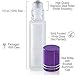Glass Roller Bottles with Stainless Steel Roller Balls Essential Oil Premium Frosted White Glass Bottles 10ml-Metal Balls,Roll on Bottle for Aromatherapy,Perfumes and Lip Balms-6 color choices(Purple)