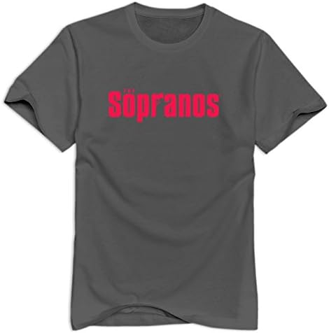 Nolysg The Sopranos Logo T-shirt For Men - XXL DeepHeather Retro Short-Sleeve T Shirts