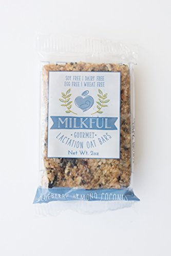 MILKFUL Lactation Bars, wholesome & delicious snack to support breast milk supply. 6 Bars. (Dairy Free, Egg Free, Soy Free, Wheat Free) (Blueberry Almond Coconut)