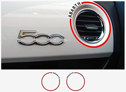 Fiat 500 Abarth Dashboard Ventilation Decal 2 pcs. (red - Black)