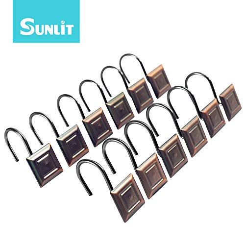 image for Sunlit Contemporary Design Square Shaped Shower Curtain Hooks Rust Pro