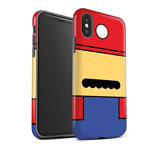 STUFF4 Matte Tough Shock Proof Phone Case for Apple iPhone Xs Max/Mario Inspired Design/Retro Gaming Characters Collection