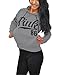 FACE N FACE Womens Chic Drawstring Long Sleeve Hooded Sweatshirt Medium Grey