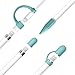 [4-Piece] FRTMA Compatible with Apple Pencil Cap/Apple Pencil Tip Cover/Cable Adapter Tether/Apple Pencil Cap Holder for iPad Pro Pencil, Ice Sea Blue