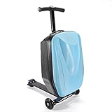 NOPTEG 20 inch Scooter Suitcase Ride-on Travel Trolley Luggage for Travel, School and Business (Blue)