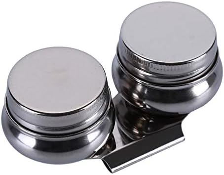LANWF Painting Oil Palette Cup with Lid Oil Container Painting Oil Pot Palette Clip Cup Container Painting Supplies,Double Pot