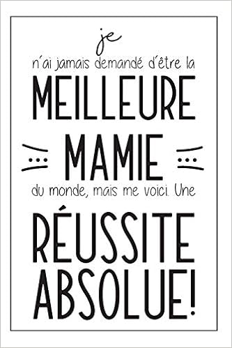 Je N Ai Jamais Demande D Etre La Meilleure Mamie Du Monde Mais Me Voici Une Reussite Absolue Carnet De Notes Cadeau Pour Sa Mamie Anniversaire Noir Sur Blanc French Edition