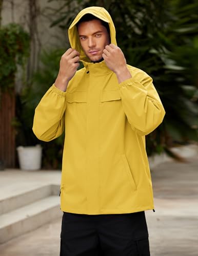 COOFANDY Men's Rain Jacket Waterproof Lightweight