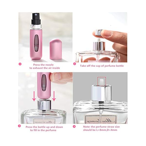 Wendergo Perfume Atomiser Refillable 5 Pcs Travel Perfume Bottle Mini 5 ML Atomizer Spray Bottle Portable Empty…