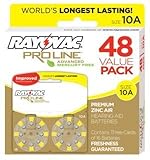 Rayovac Mercury Free Proline Advanced Size 10 Hearing Aid Batteries, Total of 48 Batteries